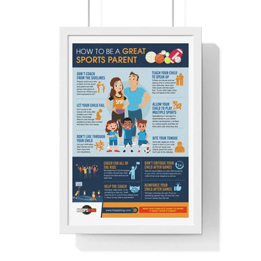 How to Be a Great Sports Parent Infographic - Premium Framed Vertical Poster HoopsKing